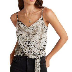 NWT Bella Dahl tank with Printed Tie Front, cowl neck in medium